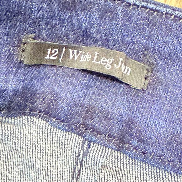 Talbots Jeans Womens 12 Wide Leg Button Denim Trouser High Rise - Picture 14 of 15
